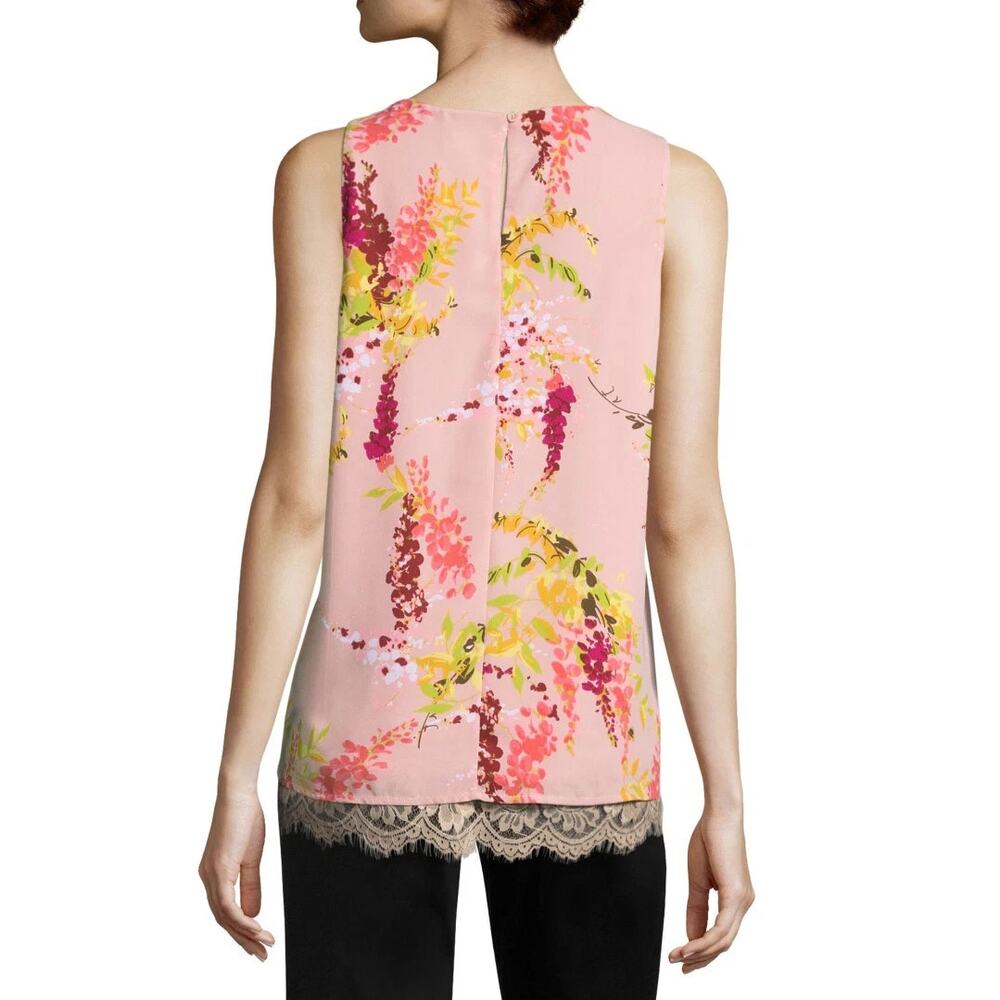 Worthington Women's Georgette Sleeveless Top Rose Smoke Floral Size Large NEW - Picture 2 of 15